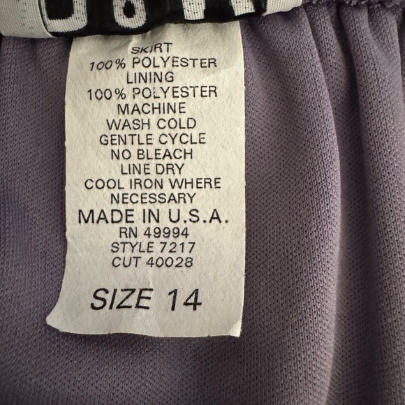 Vintage R&M Richards Purple Floral Chiffon Skirt Sz 14 Sheer Lined USA Made - Picture 6 of 8